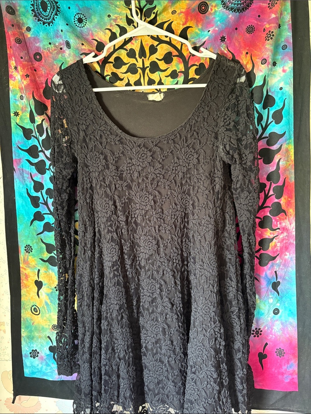 Garage Black Lace Long Sleeve Dress